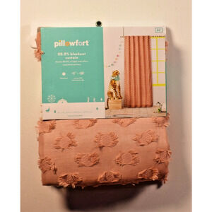 Pillowfort 42"x 84" Clipped Dotted Kids' Blackout Curtain Panel Rose Pink*